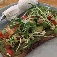 Basil Pesto Toast at Roots Plant-Based Cafe in Da Nang
