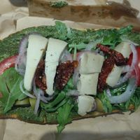 Aged cashew cheese and Pesto 👍🏽👍🏽 at Roots Plant-Based Cafe in Da Nang