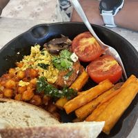 English breakfastt  at Roots Plant-Based Cafe in Da Nang
