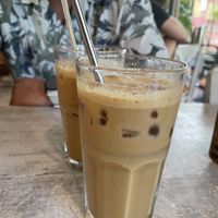 Iced lattee  at Roots Plant-Based Cafe in Da Nang