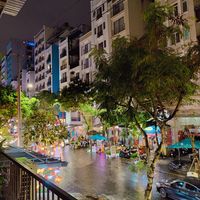 Wright outside at Roots Plant-Based Cafe in Da Nang
