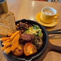 Full English breakfast at Roots Plant-Based Cafe in Da Nang