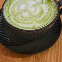 Matcha latte at Roots Plant-Based Cafe in Da Nang