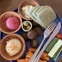 mezze platter verygood  at Roots Plant-Based Cafe in Da Nang