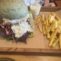 katsu burger  at Roots Plant-Based Cafe in Da Nang