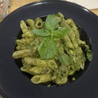 pesto pasta without tomatos  at Roots Plant-Based Cafe in Da Nang