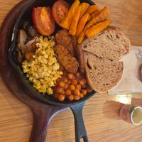 Vegan English breakfast at Roots Plant-Based Cafe in Da Nang