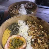 Smoothie bowl!!! I can’t remember what it’s called but it had banana, turmeric, and mango! So delish! at Roots Plant-Based Cafe in Da Nang