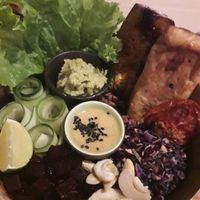 Rainbow buddha bowl at Roots Plant-Based Cafe in Da Nang