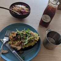Breakfast combo at Roots Plant-Based Cafe in Da Nang
