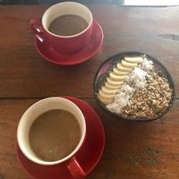 coconut milk americano + smoothie bowl = heaven at Roots Plant-Based Cafe in Da Nang