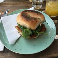 Bagel at Blank Coffee in South West London