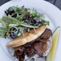 Gyro Sandwich (uses seitan not meat)  at Cafe Manna in Brookfield