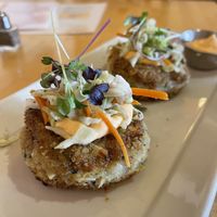 Crab cakes  #Veganuary at Cafe Manna in Brookfield