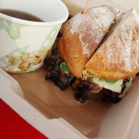 Portabella Melt (vegan w/vegan cheese) at Cafe Manna in Brookfield