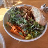 Humus with all sorts of goodies   at Cafe Manna in Brookfield