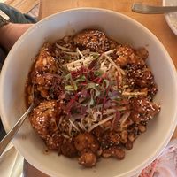 Thai peanut cauliflower udon. Really packed in the heat    at Cafe Manna in Brookfield