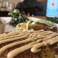 Vegan crab cakes  at Cafe Manna in Brookfield