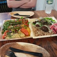 Vegan combo platter at Cafe Beirut in Jamaica Plain
