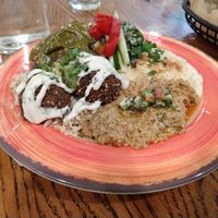 Vegan combo plate at Cafe Beirut in Jamaica Plain