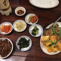 Vegan tofu with rice at KoreaTown Rest in Warsaw