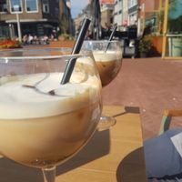 Iced cappucino with oatmilk. at Focus Eten en Drinken in Arnhem