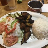 Vegetarian platter without dressing (which contains dairy) at El Oriental de Cuba in Jamaica Plain