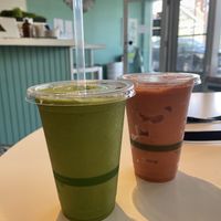 Key lime pie and tropical trip smoothies  at Catch A Healthy Habit Cafe in Fairfield