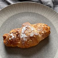 Almond croissant at Pret A Manger - Exmouth Market in London