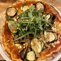 Eggplant pizza 🍆  at Plads'n in Copenhagen