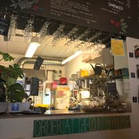 Open kitchen concept. Nice! at Cafe Blå in Copenhagen