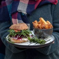 Portobello Burger at Cafe Blå in Copenhagen