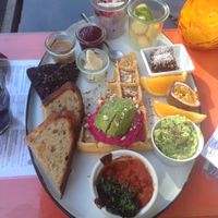 Brunch plate. Edamame pesto was exquisite! 😋 at Cafe Blå in Copenhagen