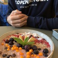 Vegan porridge at Cafe Blå in Copenhagen