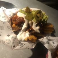 Vegan cheezeburger wachoes    at Fat Hippo in Newcastle Upon Tyne