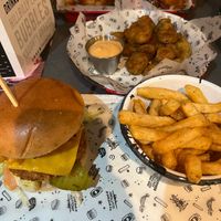 VFC burger & fries  at Fat Hippo in Newcastle Upon Tyne