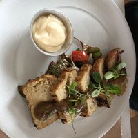 Seitan with aioli sauce (white sauce not vegan)   at Cais de Angra in Terceira