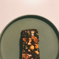 Vegan brownie at Rabarber in Utrecht