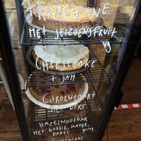 Pies on Thursday 15 Oct 2026. The frangipane and hazelnut bar are vegan  at Rabarber in Utrecht