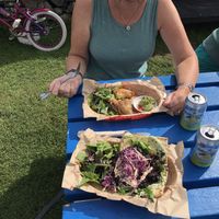 Veg burger & samosas  at Inishwallah 68 in Galway