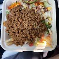 Vegan Fryz Extreme with vegan cheeze and soy ground  at Burrito Boyz in Waterloo