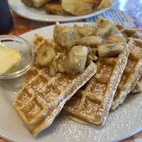 Banana walnut waffle   at News Cafe in Tokyo