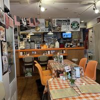 Inside of the restaurant, so cozy  at News Cafe in Tokyo