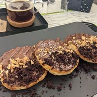 Chocolate vegan pancakes at BioMania Street Food in Bol