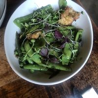 Greens and mushrooms at The Bridge Hotel in Castlemaine