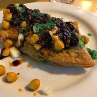 samosa chatt (stuffed potato pastry top of chicken gravy)  at Taste of India in Reno