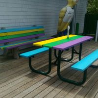 Seats at Chicken Little Ice Cream in Bedford