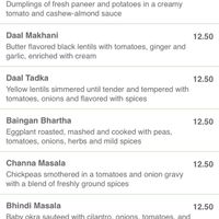 masala menu at Masala Indian Kitchen in Lafayette