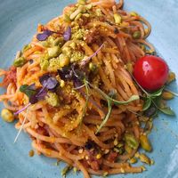 Vegan Spaghetti Napoli at Barry's in Grindelwald