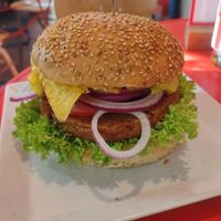 Cheese burger at Neue Republik Reger in Berlin